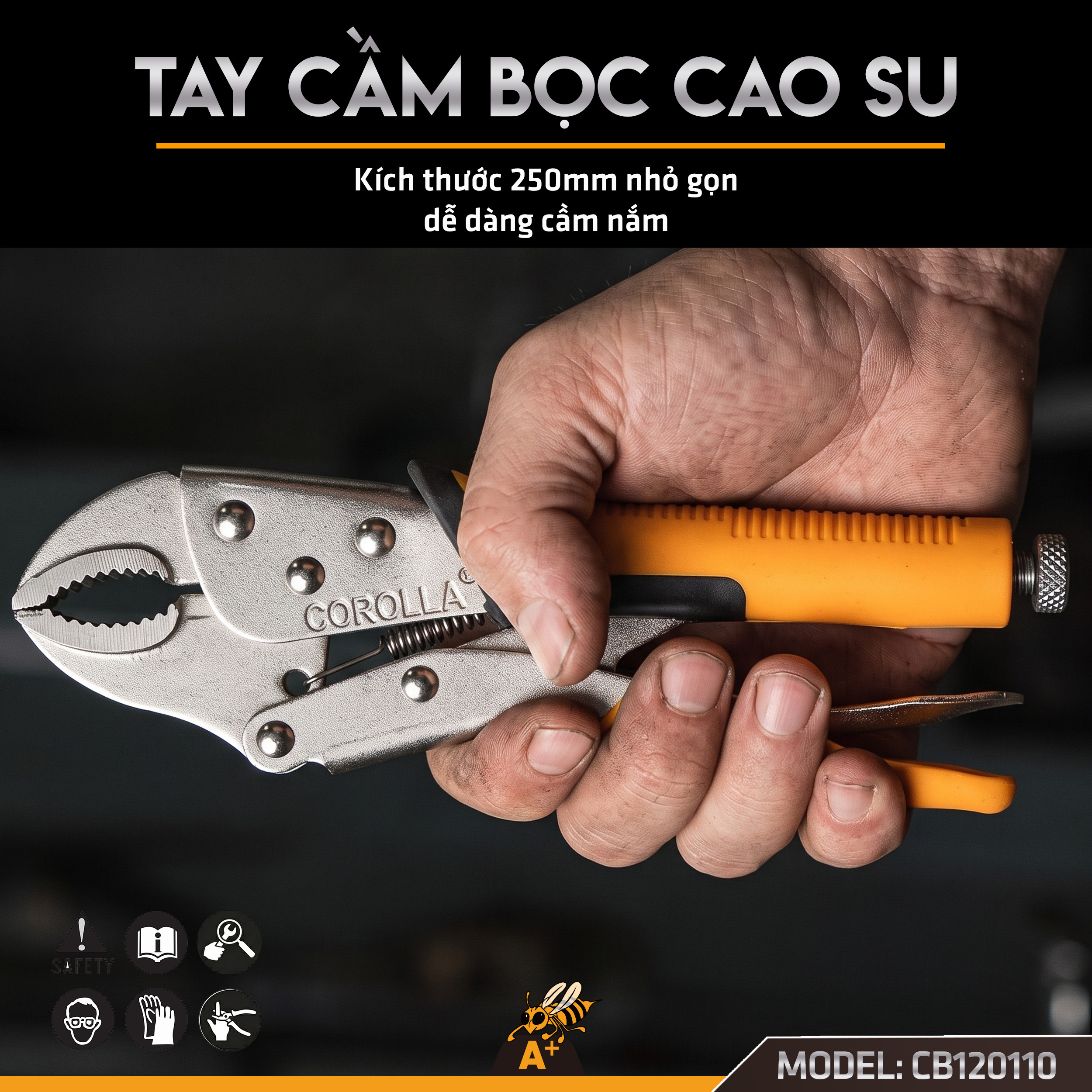 CB120110 - KÌM BẤM CHẾT TAY BỌC CAO SU 4