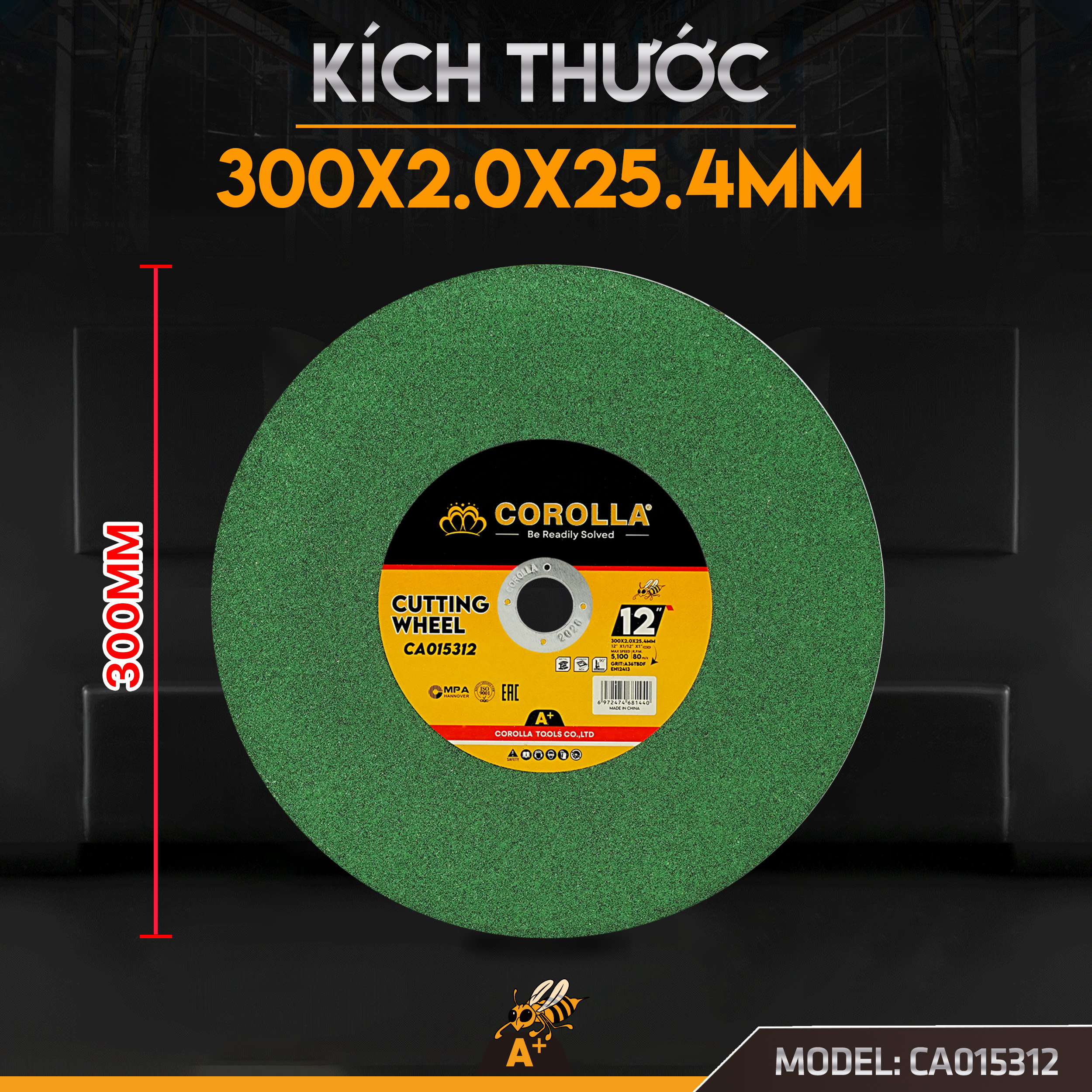 CA015312 - ĐÁ CẮT KIM LOẠI COROLLA 300MM (3)
