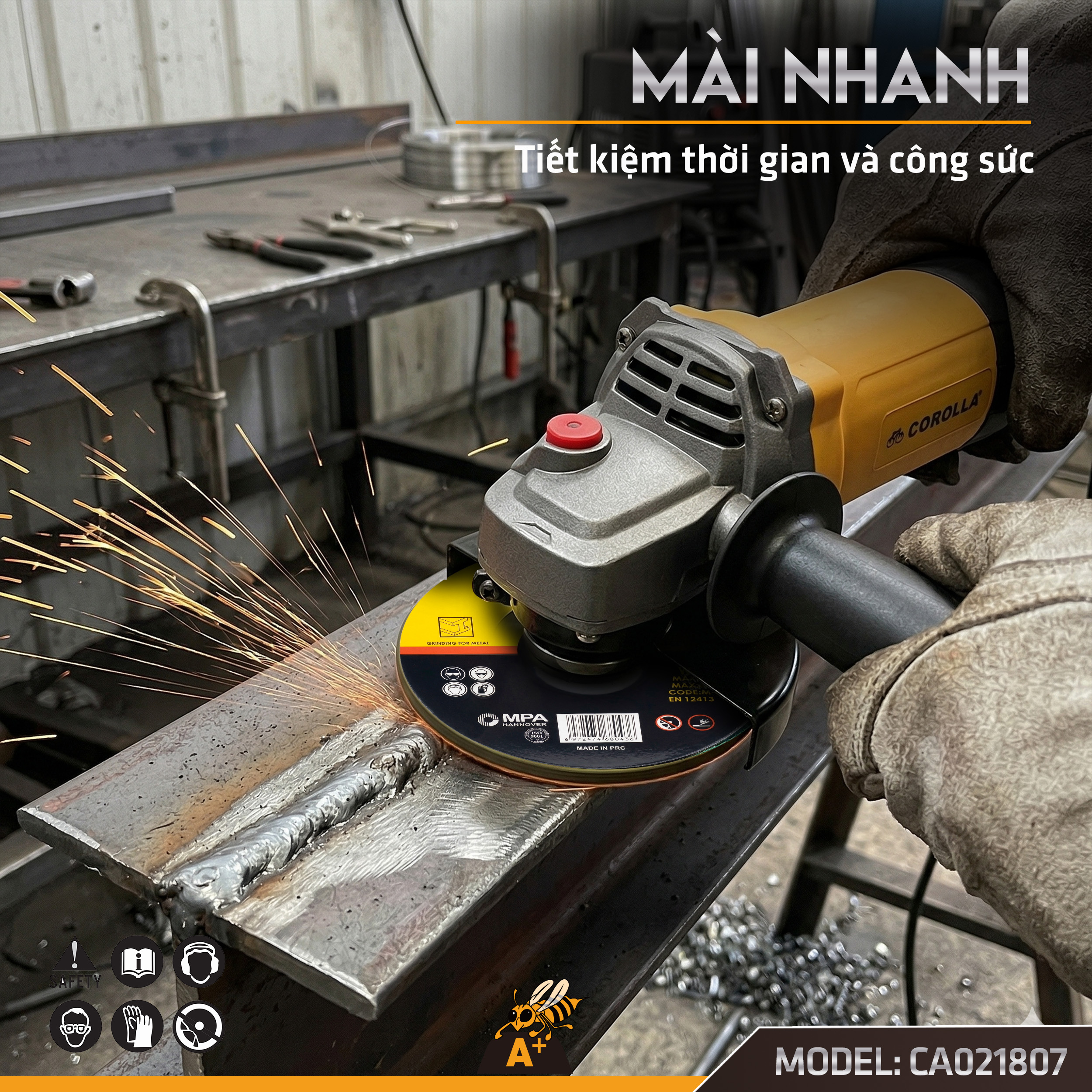 CA021807 - ĐÁ MÀI 180 XANH 3